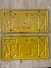 California 1956 Yellow License Plate Pair Dmv Clear Kpl 134 1962 Sticker