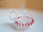 Vintage Tiny Miniature Blown Glass Candle Holder 1 1 4  Tall