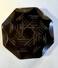 Vtg Antique Large 1 5    Carved Bakelite Button Chunky Etched Octagonal Ba30