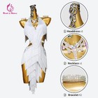 Latin Dance Dress Women Competition Suit Fringe Girls Sexy Dancewear Skirt Party