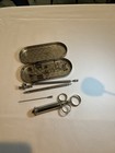 B-d   1800s Metal Syringes Case  Medical Vet Decor