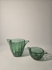 Akro Agate Play Time Tea Set Uranium Glass Uv Glow 2 Pieces Vintage