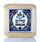 Hebrew  shalom    English Armenian Ceramic Tile Israel Jewish Judaica Gift