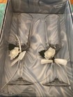 New Vintage Bride Groom Toast Crystal Glasses W Box - Treasure Masters - Wedding