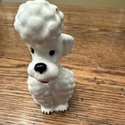 White Ceramic Poodle Dog Figurine Decor With Crazing