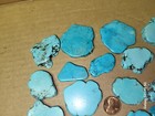 Lot Of 281 Grams Of Assorted Sliced Turquoise Semi Polished Drilled Slabs   Ends