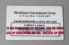 Blockbuster Video Laminated Membership Card Unexposed Upc Code  Rare   Vintage