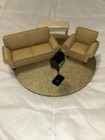 Lot Of Vintage Miniature Dollhouse Furniture - Sofa  Chair  Sofa Table  Mailbox