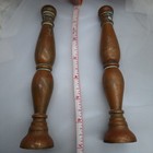 Antique Pair Of Turned Solid Brass Spindle Handles Engine Order Telegraph Type