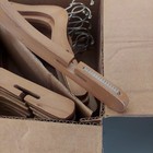 Lot Of 30 Wooden Clothes Hangers Non-slip Strap Grooves   Swivel Hook Brown