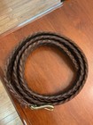 Brown Leather Belt Woven Braided Brown 36-38 Mens Or Womens Large