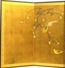 Large Japanese Antique Byobu Panel Folding Screen Landscape