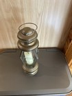 Brass Etched Glass Candle Lantern Hanging Brass Light Vintage