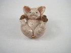 Miniature Hand Painted Ceramic Pig Figurine Cute  Detailed 1 Inch