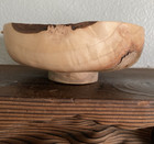 Vintage Lathe Turned Wooden Bowl Artist Signed Med Sized 7  Diameter Year 2000