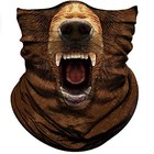 Animal Bandana Face Mask For Sun Dust Wind Protection Bear Open Mouth Brown