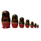 Russian Nesting Dolls Matryoshka Babushka Wooden Hand Painted Set Of 7 Vintage