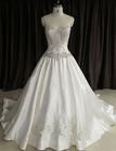 Strapless Wedding Dresses Sweetheart Satin Rhinestone Beaded Lace Bridal Gowns