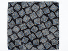 Santostefano Black Blue Taupe 12  Silk Pocket Square Handkerchief Nwt  150 New 