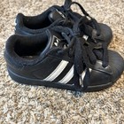 Adidas Superstar Leather Low Top Sneaker Black white Kids Us 13 Eu 31