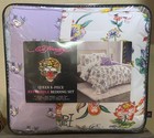 Ed Hardy Flowers butterflies Queen Set Reversible Comforter shams sheets  pillow