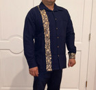 Medium Hand Made Long Sleeve San Antonino Embroidery Mexican Guayabera Shirt 