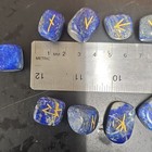 25pc Sodalite Rune Stone Set Elder Futhark Norse Pagan Divination Crystals Reiki