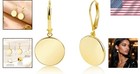 925 Sterling Silver Disc Dangle Earrings For Women Flat Hypoallergenic Drop Earr