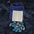 Blue Rune Stones Set W  Velvet Drawstring Pouch   Instruction Guidebook