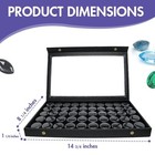 Novel Box Large Jewelry Display Case 50 Gem Jars Clear Lid Black Foam Box