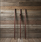 Hiking Staff Handmade Hickory 60 In  Staff Length Leather Grip Strap And Tip