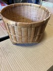 Mid 20th Century Vintage Wicker Basket 8 25   round  X 5 75   tall