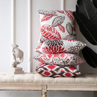 Set Of 4 New Living Series Decorative Throw Pillow Case Cushion Cover  Red  18 