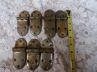Antique Oak Ice Box Hinges 7 Pcs  1900 s Era Used Salvage