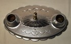 Antique Art Deco Light Vtg Ceiling Flush Cast Silver Victorian Restored Usa  f71