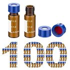 100pcs Lab 9-425 2ml Amber clear Bottle Sample Vial   Red Ptfe No-slit Screw Cap