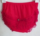 Vtg  Red Infant Baby Girl Lace Ruffle Panties Diaper Covers Sz 1-5 Lot Of 16 Usa