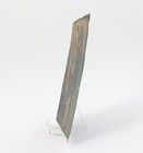 Antique Hand Painted Retablo On Metal Virgin Mary In Prayer 7-3 4  X 10-1 2 