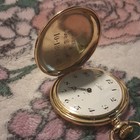 Colibri 17 Jewels Gold Plated Full Hunter Pocket Watch Engraved Case White Dial
