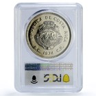 Costa Rica 100 Colones Conservation Manatee Fauna Ms67 Pcgs Silver Coin 1974