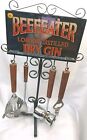 Rare Beefeater Dry Gin Bar Tools W  Decorative Mirror Stand Collectible Barware