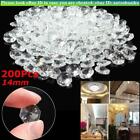 200pcs Clear Crystal Glass Chandelier Part Prisms Octagonal Beads Decor 14mm