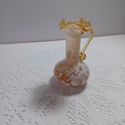 Hand Blown Art Glass Vase Bottle With Handle