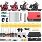Solong Complete Tattoo Kit 4 Tattoo Machine Guns 54 Inks Power Supply Foot Pe   