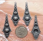  0495 Antiqued Sterling Silver Plated Celtic Open Teardrop W top Ring - 2 Pair