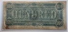 1864 Confederate States 100 Dollar Note - Civil War Era - Good Condition