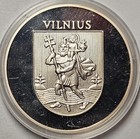 Vilnius  Lithuania Sterling Silver Medal  25 Grams  743 Ounce Actual Silver