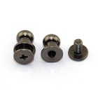 30 Pcs Black Round Head Button Stud Slotted Screw 8x10x10mm Chicago Rivet