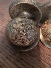 Vintage Lucite Door Knobs Gold Fleck Acrylic Brass Spindle Mid Century  3 