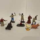 9 Safari Ltd Toob Jamestown Settlers Figures Pilgrims Chicken Cannon Camp Fire